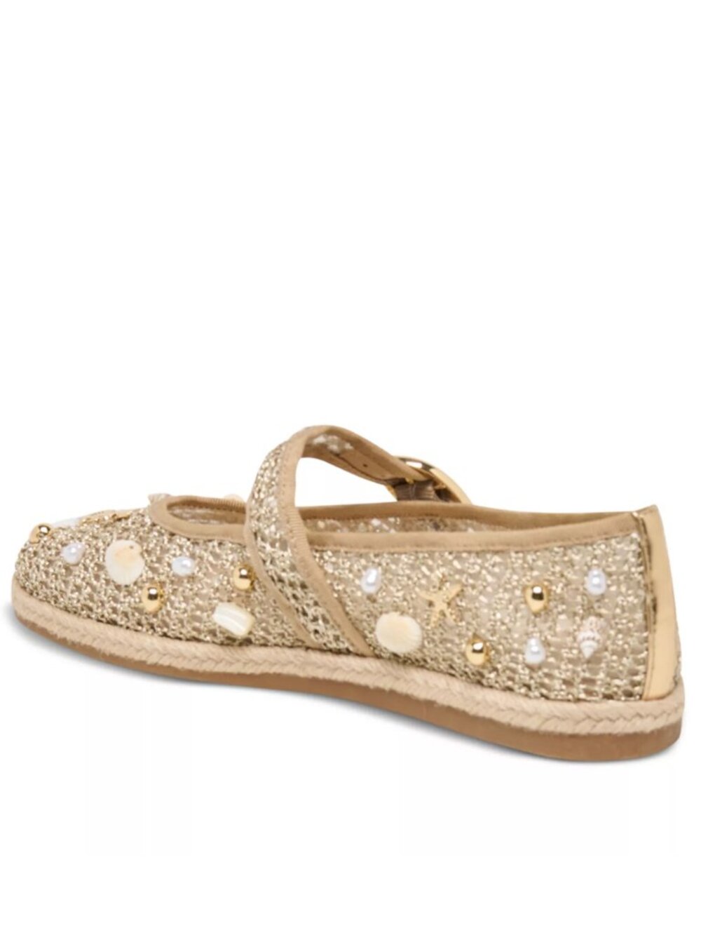 Dolce Vita Ralph Women’s Ballet Flats Gold Beaded Raffia Size 6 NWT - Picture 8 of 8